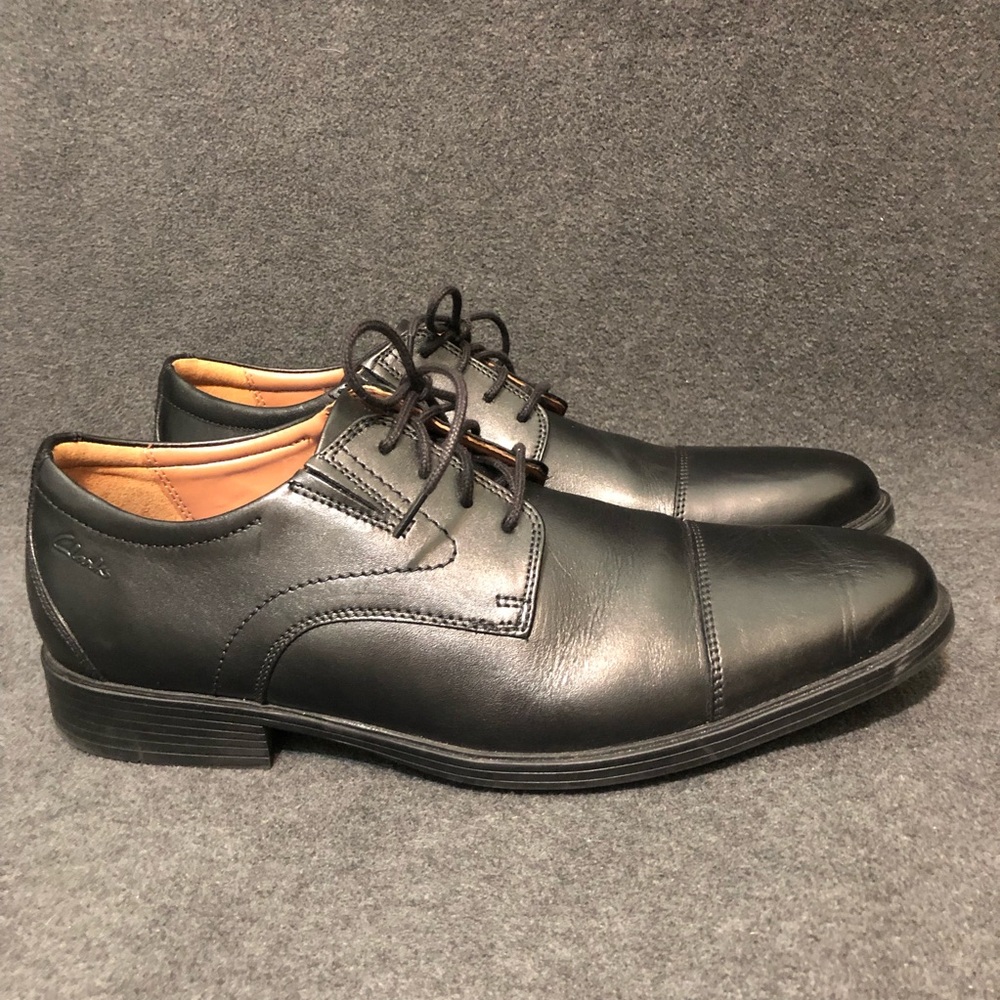 Clarks Collection Whiddon Cap Mens Size 11M Black Dress Oxford Shoes